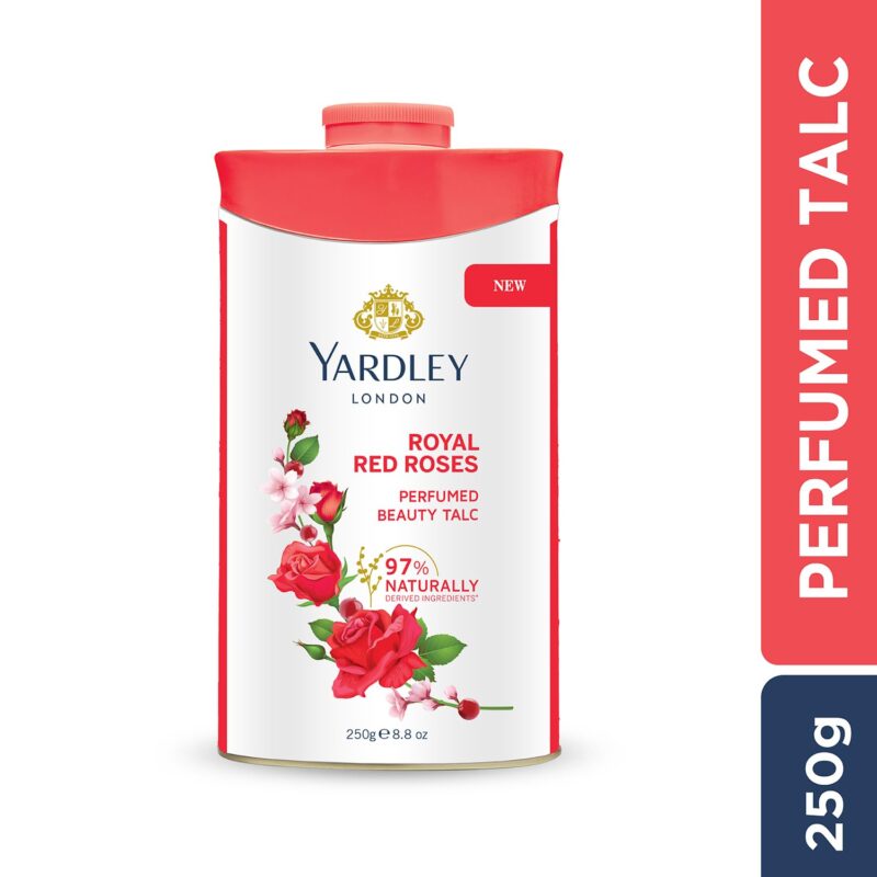 4x Yardley London Royal Red Roses Perfumed Talc| Fragrant Beauty Talc for Women| Smooth Texture| 250g - Pack of 4 - Image 7