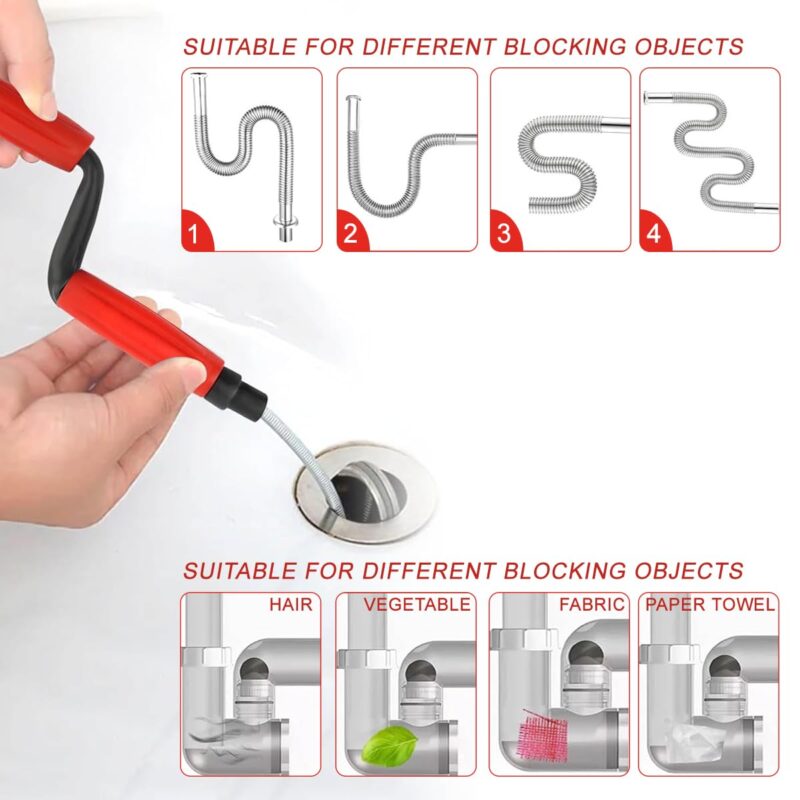 B.K.Jagan and Co Metal Sink & Drain Cleaner Spring Wire Sink Cleaner Snake Unblocker Hair Drain Cleaner 5 Mtr. Length - Image 5