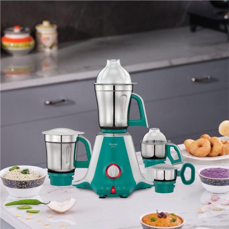 Preethi Aries Mixer Grinder for Kitchen | Vega W5 750 Watt Mixie,4 Jars | 5yr Motor Warranty & Lifelong Free Service | Green (MG 216) - Image 2