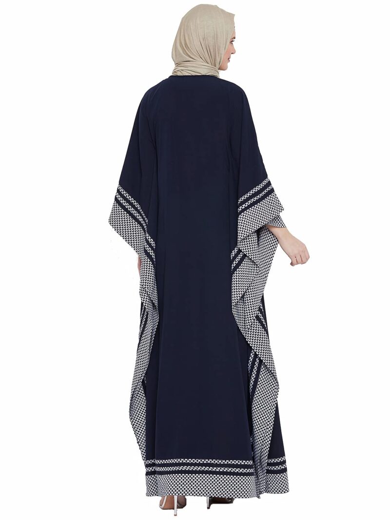 Navy Blue Polyester Kimono Sleeve Women Abaya Burqa - Image 2