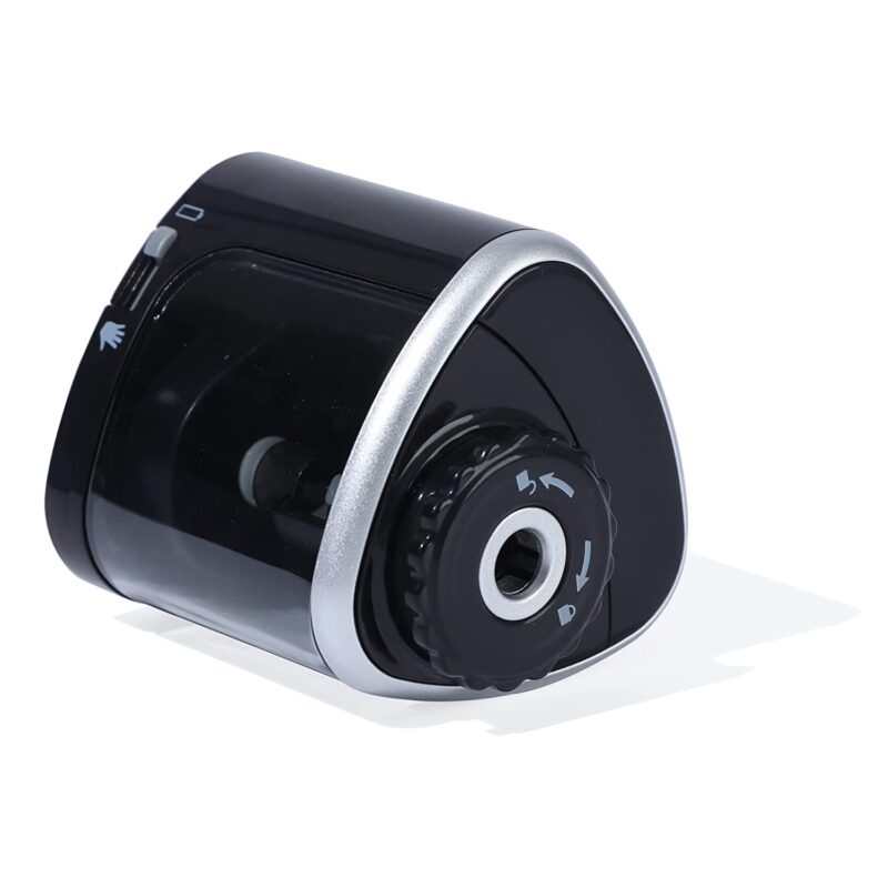 BRUSTRO Semi-Auto Pencil Sharpener | Battery Operated + Manual |Electric Sharpener, Fast Sharping, Automatic, Ideal for Students and Adults, Professional Artists, Auto feed for Home, Office,School use - Image 4