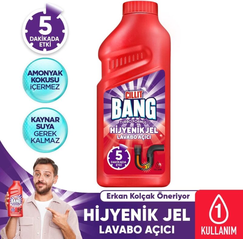 CILLIT BANG Turbo Hygienic Drain Gel Sink Opener | 500ml - Image 3