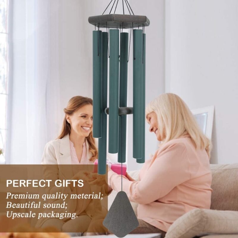 Paradigm Pictures 30.5 inch Big Wind Chimes for Home Balcony Positive Energy (Big Army Green Pipe Wood) - Image 2