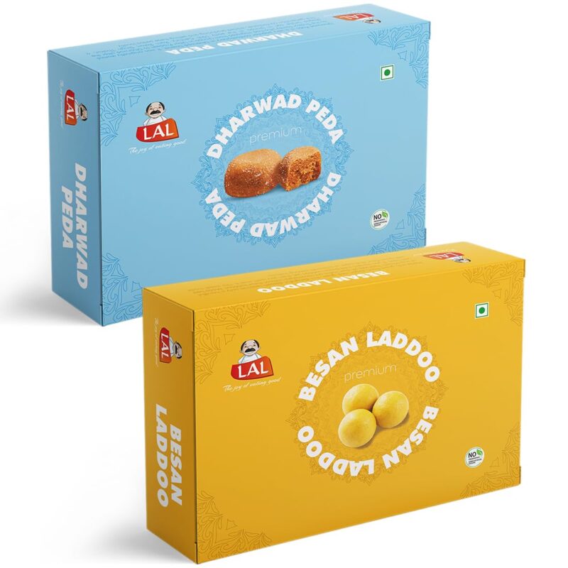 Dharwad Peda 400gm & Besan Laddoo Premium 400gm - Image 2