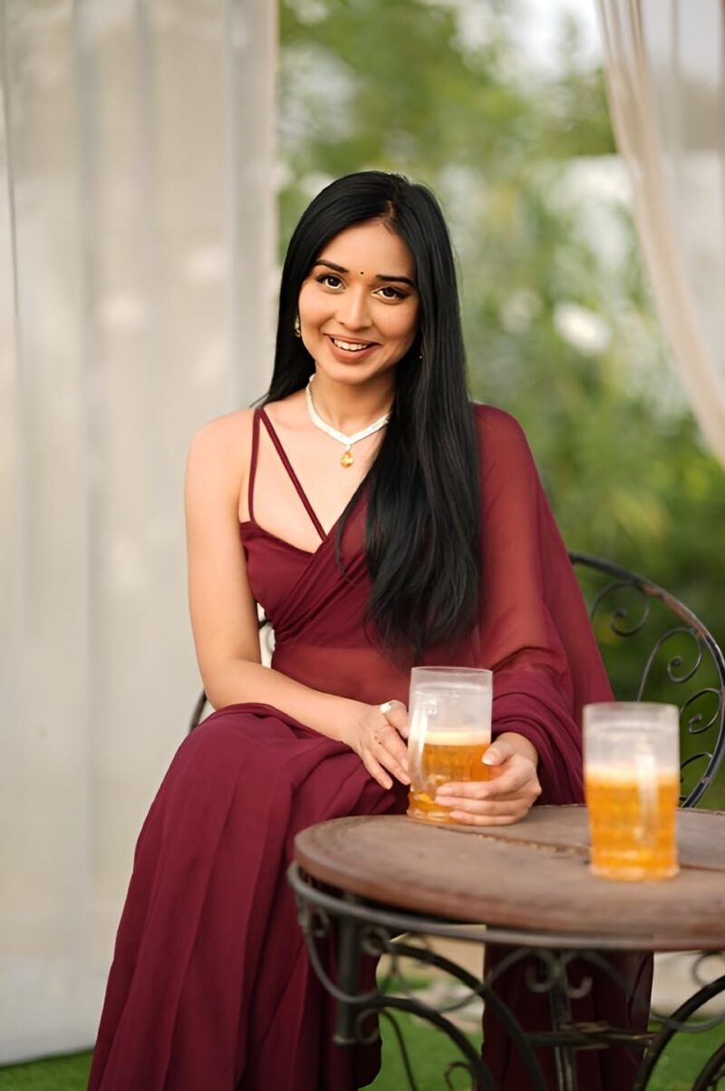 Stylescope Women's Plain Georgette Ready To Wear One Minute Saree With Unstitched Blouse Piece (Kalki Maroon_Maroon_Free Size) - Image 6