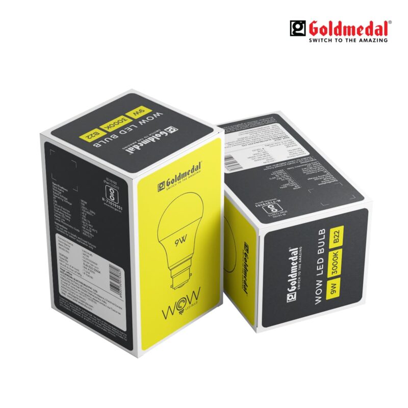 Goldmedal Wow 9W B22 Base LED Bulb - Cool Daylight (6500k) | Energy Efficient | 230 Degree Light Coverage | Surge Protection up to 4KV | Rated Life 15000 Hrs | for Home & Office |Pack of 4 - Image 5