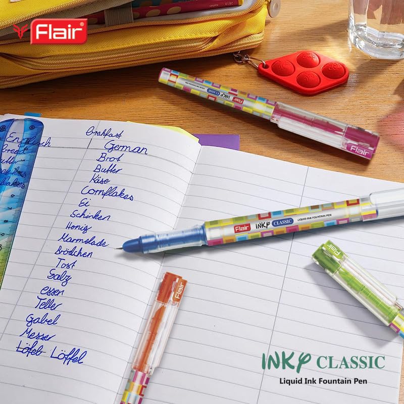Flair Inky Series Classic Liquid Ink Fountain Pen Blister Pack - Blue Ink - Image 4