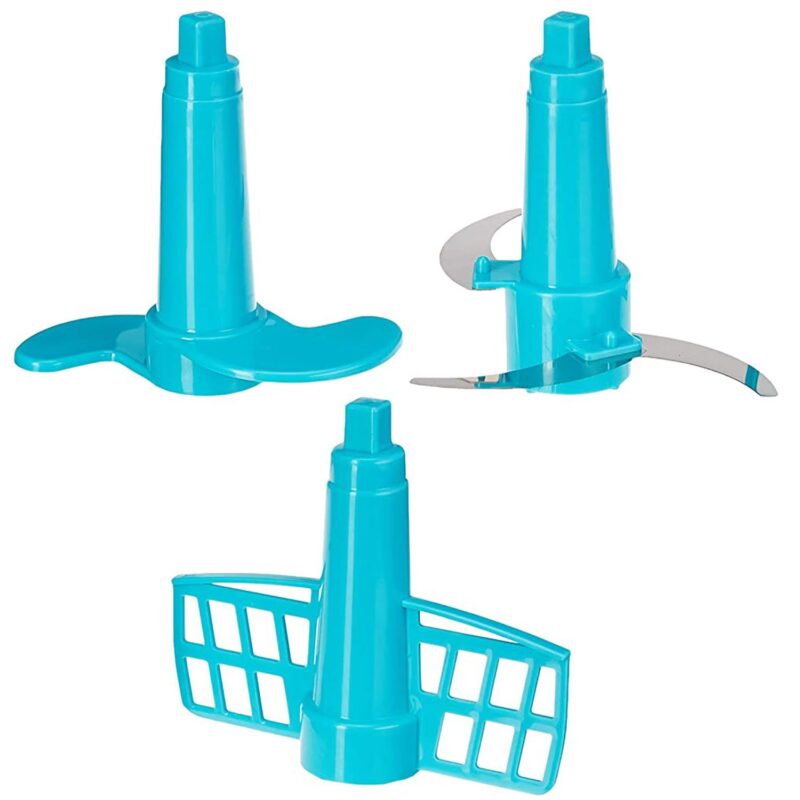 Floraware Food Safe 3 in 1 Food Processor Atta/Dough, Kneader/Maker, Vegetble Cutter, Beater, BPA Free, Blue - Image 9