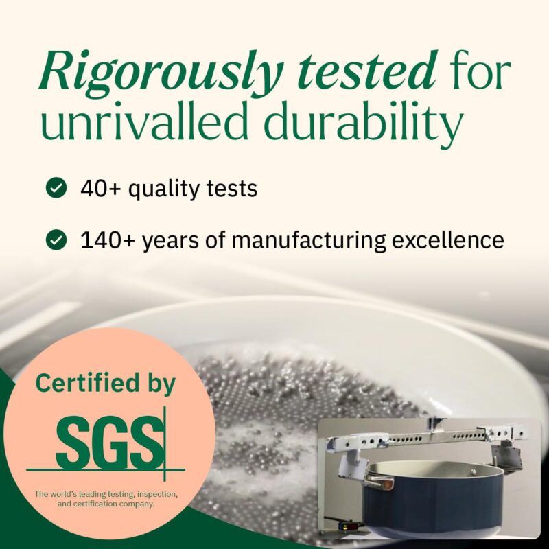 Ember Cookware Arcilla Ceramic Non Stick Dosa Tawa 28cm | Stainless Steel Handle | 1x Spatula | Induction Safe | Non Toxic Tawa | PFAS & PTFE Free | Capri Series | Green - Image 2