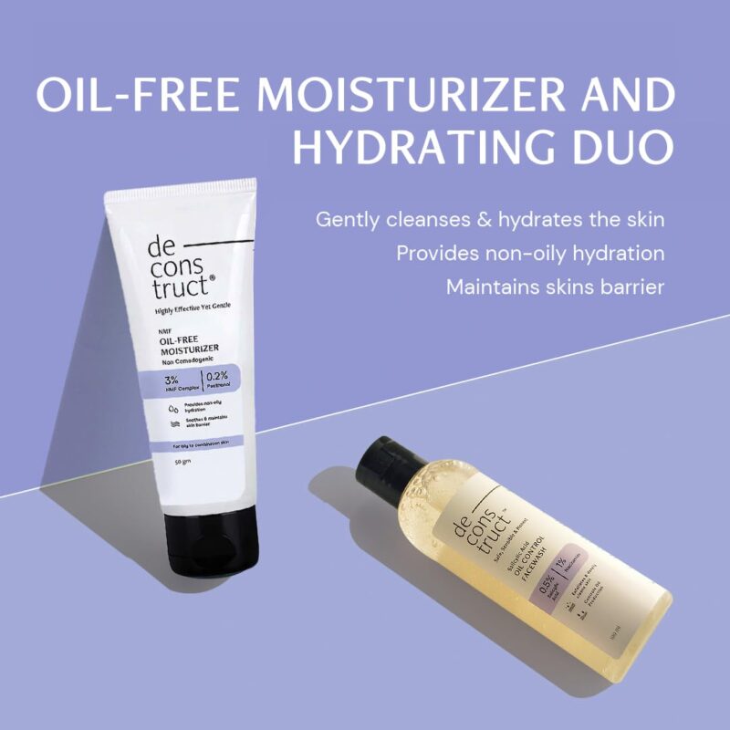 Deconstruct Daily Oil Free Cleanse & Hydrate Duo - Oil Control Face Wash + Oil- Free Moisturiser | Oil-free and Hydrated skin | Oily Acne Prone Skin - Image 6