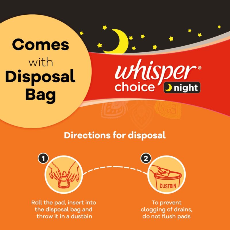 Whisper Ultra Overnight Sanitary Pad For Women With Wings - XXl, 40 Pads - Image 7