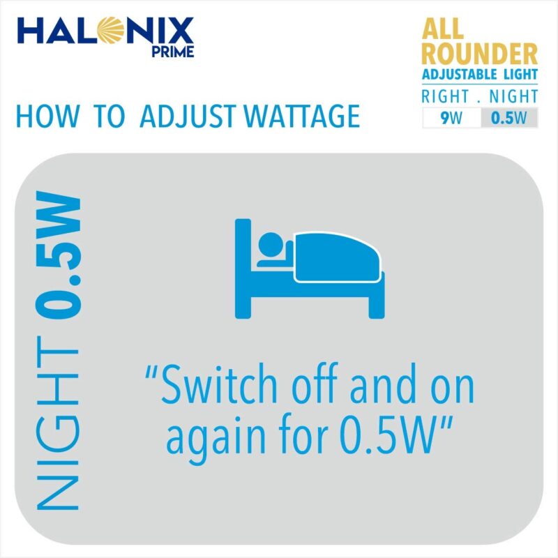 Halonix 2 in 1 All Rounder 9W,0.5W B22D Led Bulb Cool White & Off White,Pack of 1, Multi Wattage with Adjustable led Light - Image 5