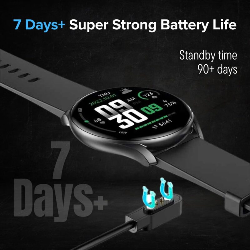 HEST HighSense GTR1 Smartwatch | IP68 Waterproof | 5-8 Days Battery Life | 100+ Sports Modes | Health Monitoring | Bluetooth 5.0 | 1.28" Display | Magnetic Charging | Customizable Watch Faces - Image 7