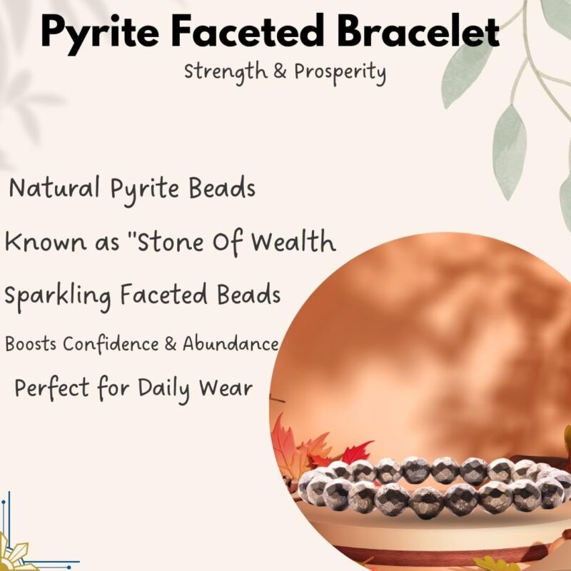 Plus Value Pyrite Bracelet for Men & Women Money Magnet Abundance Wealth Healing Crystal Stone Bracelet (Beads Size: 8mm, Jute Bag) - Image 7