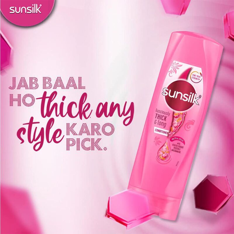 Sunsilk Lusciously Thick & Long Fresh Nourishing Conditioner 180 Ml,1 Count - Image 5