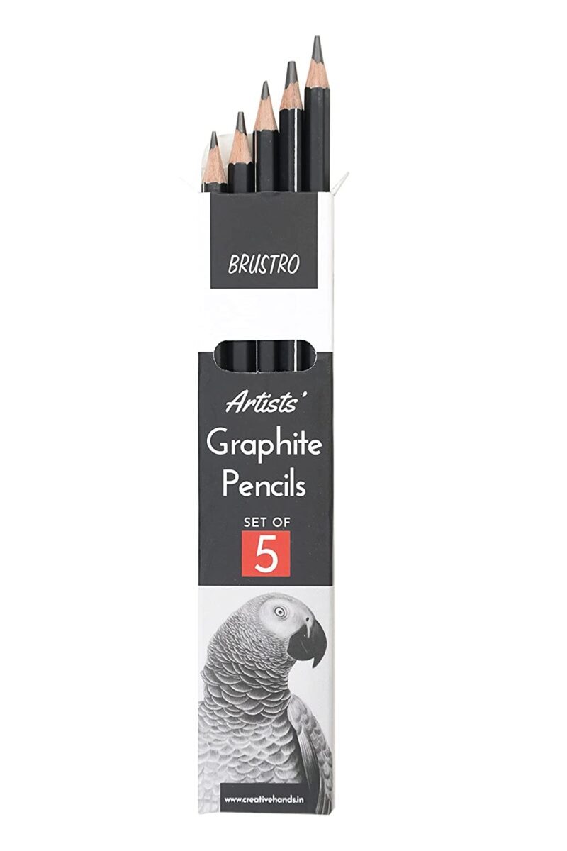 BRUSTRO ARTISTS’ FINEART GRAPHITE PENCIL SET OF 5 - Image 3