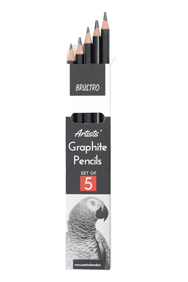 BRUSTRO Artist's Graphite Pencil set | Set of 5 (2B, 4B, 6B, 8B, 10B) | Pre Sharpened, Lightweight, Break-resistant, Ideal for Students and Adults, Students, Professional Drawing,Sketching,Mandala Art - Image 3