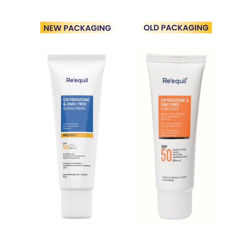 RE' EQUIL Oxybenzone and OMC Free Sunscreen For Oily, Sensitive & Acne Prone Skin | Prevents Acne Breakouts | No White Cast | SPF 50 PA+++ | 50g - Image 8