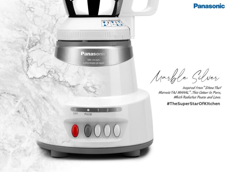 Panasonic Mixer Grinder MX-AV325 (Marble Silver) | Elements Series Powerful 1500 MMLW (Max Motor Lock Wattage) | With 3 Stainless Steel Jar (304 Grade SS) |Warranty 2 Years Product & 5 Years On Motor - Image 2