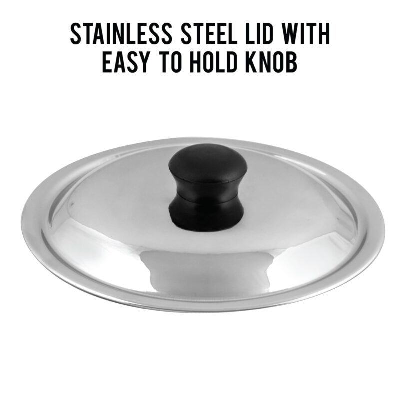 CELLO Black Platina Non-Stick Deep Appachatty with Lid 20 cm | Scratch Resistant | Gas Stovetop Compatible | Comfortable Grip | Black - Image 5