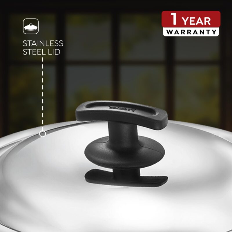 Judge by Prestige Everyday Appachatty with Lid 0.8 L Capacity 20 Cm Diameter (Aluminium|Non-Stick), Black - Image 3