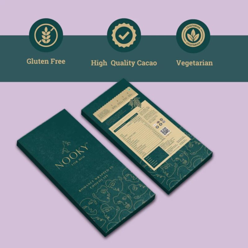 Nooky Dark Chocolate for Him | Pack of 3 I Luxurious Dark Chocolate for Uplifting Mood, Gift for Man, Ideal for Him, Valentine Gift for Boyfriend, Delight Mood Chocolate, Vegan and Gluten-free - Image 6