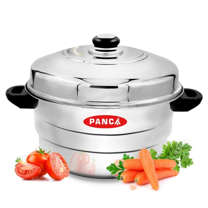PANCA Idli Maker Stainless Steel Idli Cooker, Idli Steamer, Idly Pot, Dhokla Maker and Mini Idli Plate (Silver, 18 Idli, 18 Mini Idli, 5 Plate Idli Kadai) - Image 8