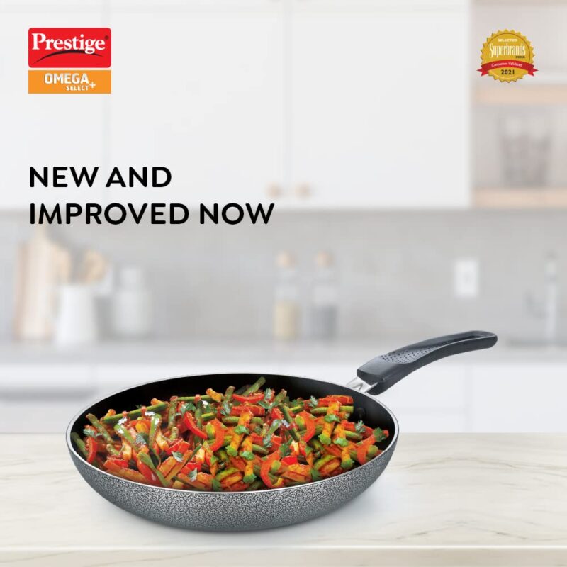 Prestige Omega Select Plus 18cm Non-Stick Fry Pan|Scratch and Abrasion Resistant|3 Layer Coating| Non-Induction|Black|1year Warranty - Image 8