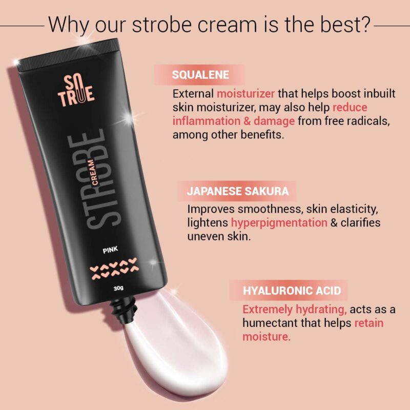 Sotrue Strobe Cream Pink for Face Radiance, Multipurpose Strobe Cream, Dewy Glazed Instant Glow, Highlighter For Face, Boosts Hydration, For All Skin Types, 30g, - Image 5