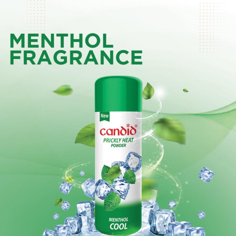 Candid Prickly Heat Powder | Relief from Rashes & Prickly Heat | Neem & Menthol Cooling | Soothing Relief from Itching & Burning | Sweat Absorption | Controls Bacterial Growth | 120g - Image 3