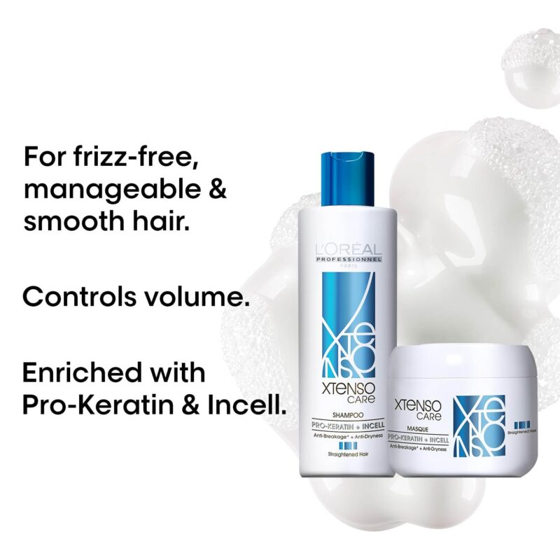 L'OREAL PROFESSIONNEL PARIS Xtenso Care Shampoo For Straightened Hair, 250 Ml |Xtenso Care Mask, 196 Gm | Shampoo & Mask For Starightened Hair, Pack Of 1 - Image 9