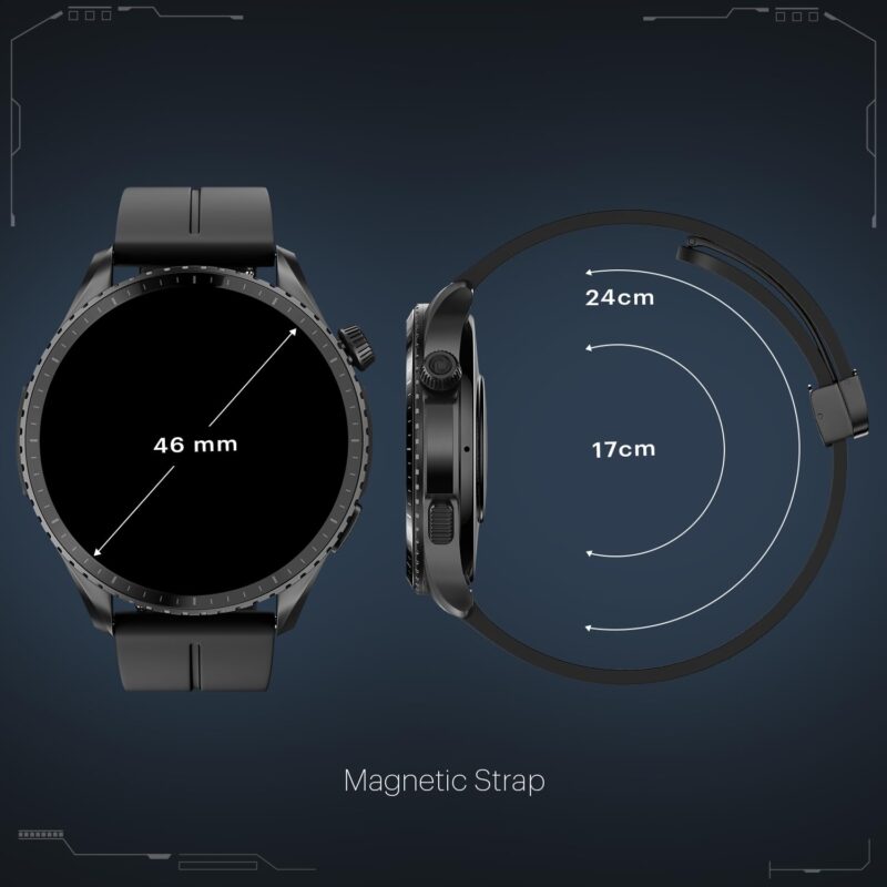 Noise Origin Smart Watch Smoothest UI Experience (New Nebula UI) & EN 1 Processor, 1.46" ApexVision AMOLED Display, Stainless Steel, Contour-Cut Design, Fitness Age, Fast Charging (Midnight Black) - Image 2
