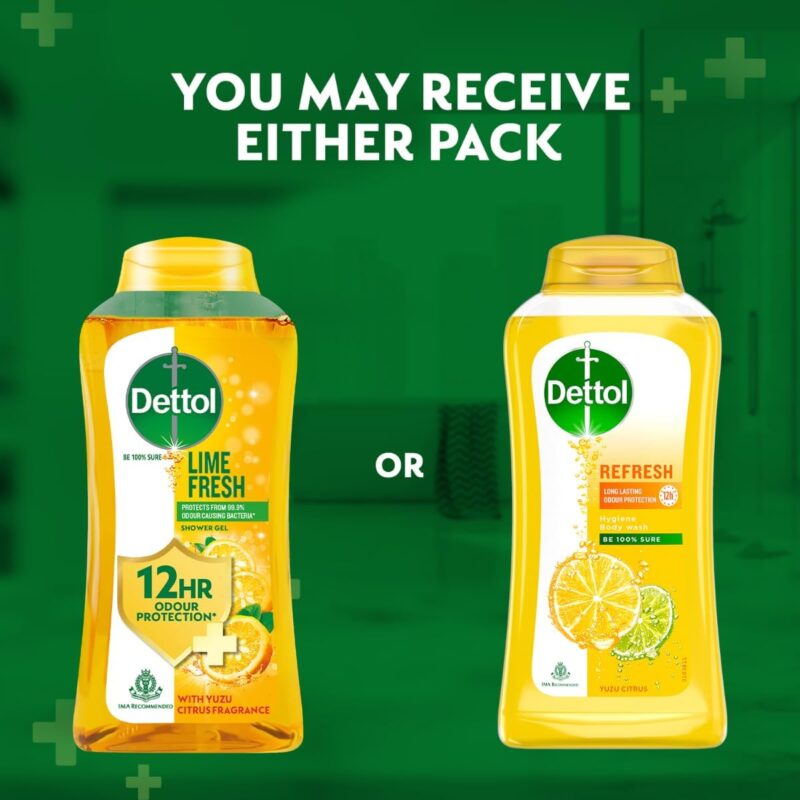 Dettol Body Wash and Shower Gel for Women and Men, Refresh - (Pack of 2-250ml each) | Soap-Free Bodywash | 12h Odour Protection - Image 3