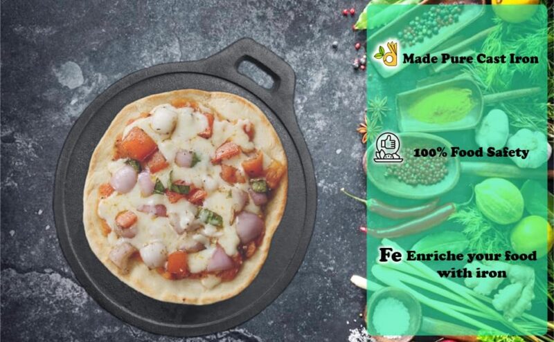 PRAGANIYA COOKWARES TAWA Cast Iron Dosa/Dosa kallu 10 inch Pre-Seasoned Black - Image 6