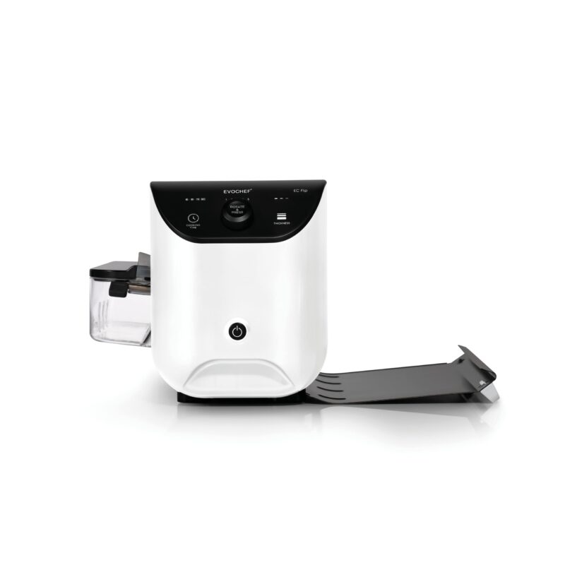 EVOCHEF EC Flip Automatic Dosa Maker, 1-Minute Dosas, 360° Food Grade Coated Roller, Easy Cooking Time & Thickness Control, Touch Controls, Compact & Portable, 1600W, 1 Year Warranty, White - Image 9