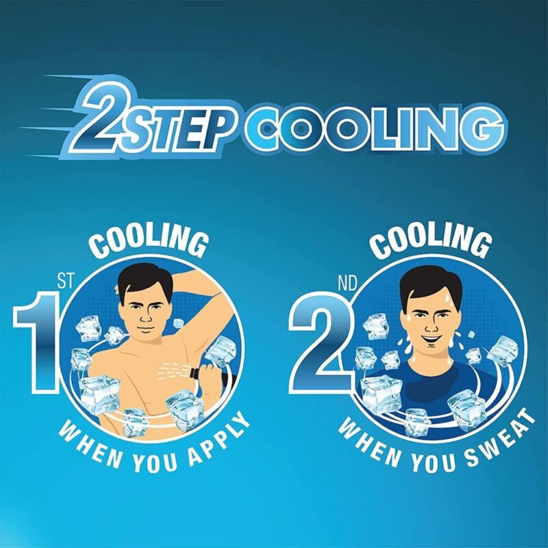 Navratna Maxx Cool Talc |Ice Cooling Effect |For Last Lasting Freshness and Fragrance|Instant Sweat Control, 400gm&Navratna Active Deo for Unisex, 400g - Image 5