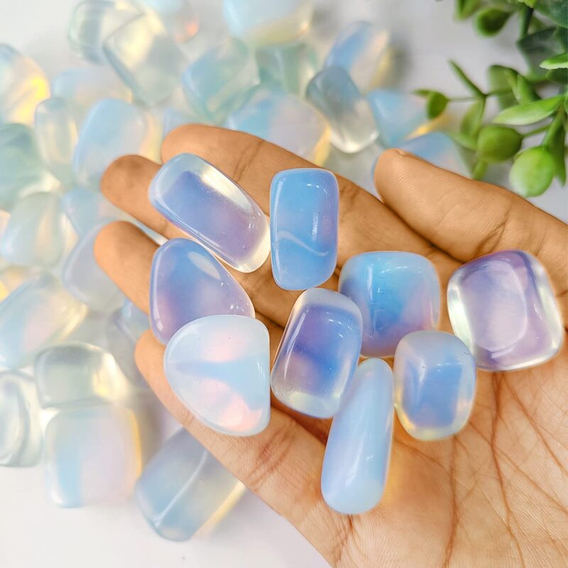 9Dzine Opalite Crystal Stone 100 Gm Natural Raw Tumble Stones Opalite Tumbled Gemstone Pebble for Reiki Healing Vastu Correction Aquarium Stones Crystal at Home Décor - Image 5