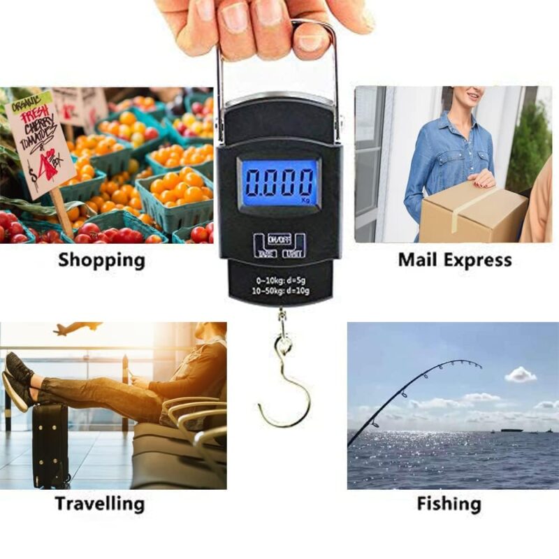 Waico Portable Electronic Weighing Scale | Digital Led Screen with Metal Hook | Weight Machine for Travel Luggage, Baggage 50 kg Weighing - Image 8