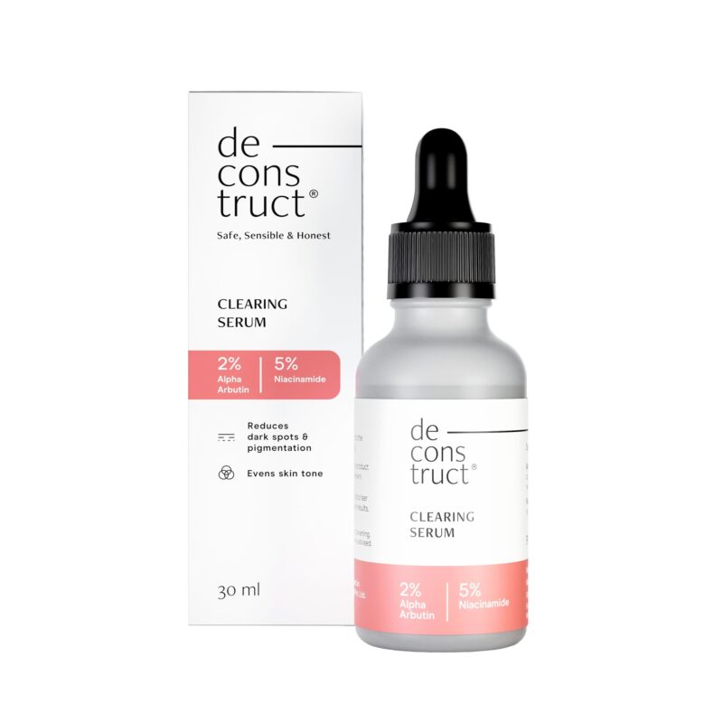 Deconstruct Clearing Serum: 5% Niacinamide Face Serum For Acne&Dark Spots With 2% Alpha Arbutin|Reduces Pigmentation|For Clear,Blemish-Free,Bright Skin|For Women And Men|Beginner Friendly|30 Ml