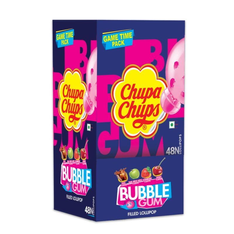 48x Chupa Chups Gum Filled Lollipop Game - Pack of 48