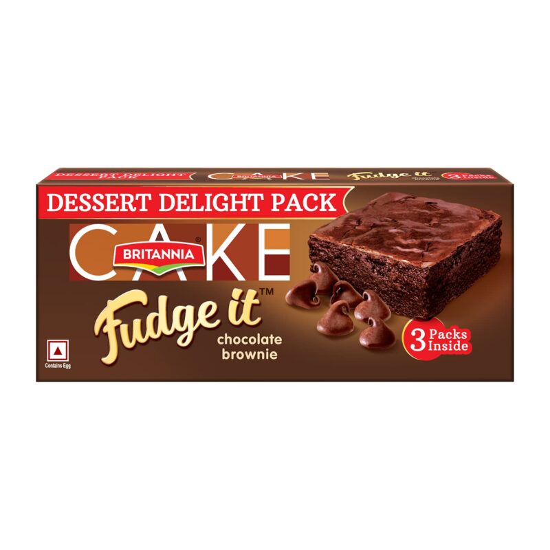 5x Britannia Cakes Fudge It Chocolate Brownie, Pack of 5 - 120 g each