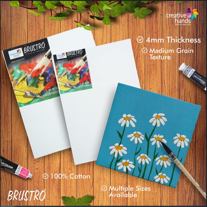 Brustro 100% Cotton Canvas Board Medium Grain 18"x24" (Pack of 2) - Image 3