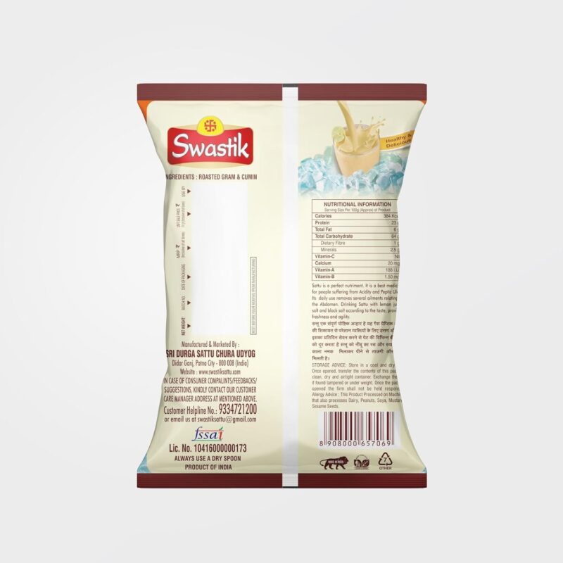 Swastik Roasted Chana Sattu Powder-1.5Kg|100% Natural Roasted Gram Flour|Rich Source of Fiber & Protein|Energy Booster|Cholesterol Free|No Preservatives|Free from Artificial Color and Flavor(500gm*3) - Image 6