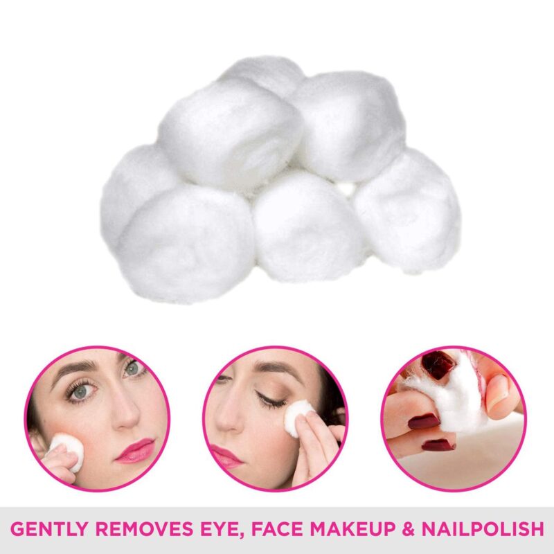 VEGA Cotton Ball for Eye, Face Makeup and Nail Paint Remover (Pack Of 50) - Image 3