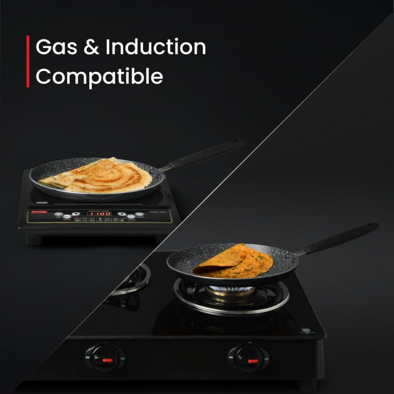 Prestige Omega Deluxe 25cm Granite Dosa Tawa|Non-Stick with 5 Layers Coating|Dishwasher Safe|Stainfree Interior|Gas & Induction Compatible|2 Years warrnty - Image 3