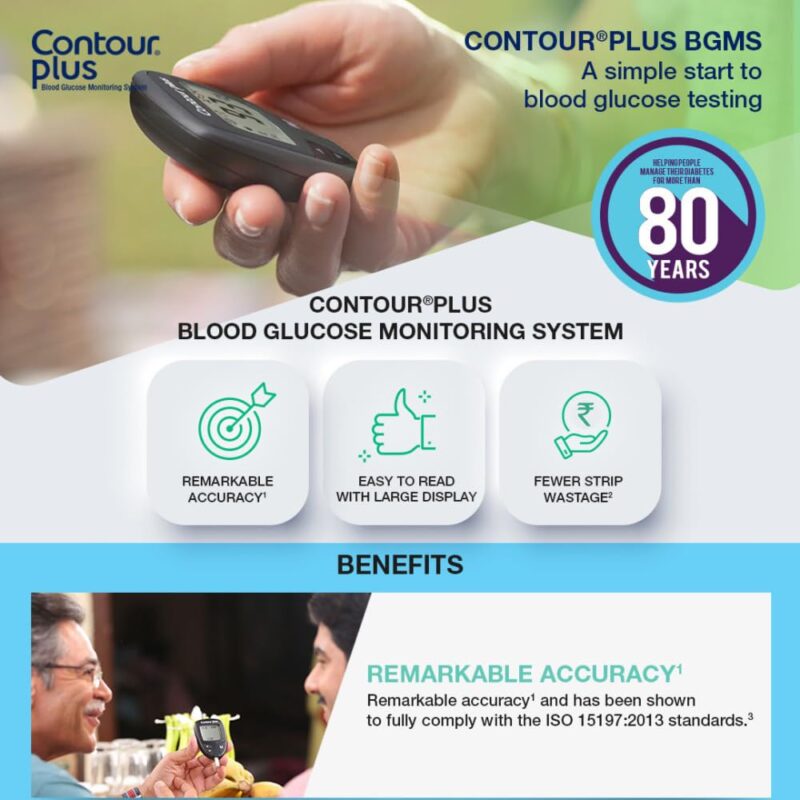 Contour Plus Blood Glucose Monitor, Glucometer with 25 Free Test Strips | Accurate Diabetes Testing Kit. - Image 2