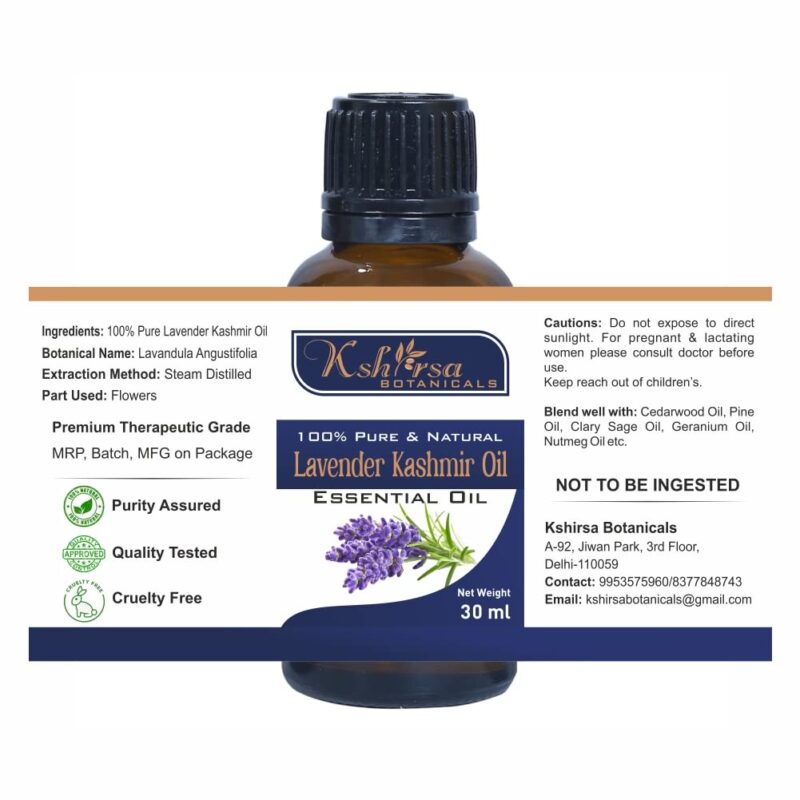 100% Pure & Natural Lavender Kashmir Oil (Lavandula Angustifolia) (30 ml) - Image 2