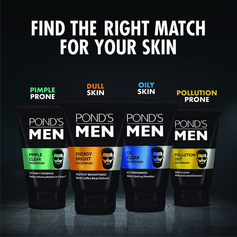 Pond's Men Pollution Out Activated Charcoal Deep Clean Facewash, 100 g - Image 2