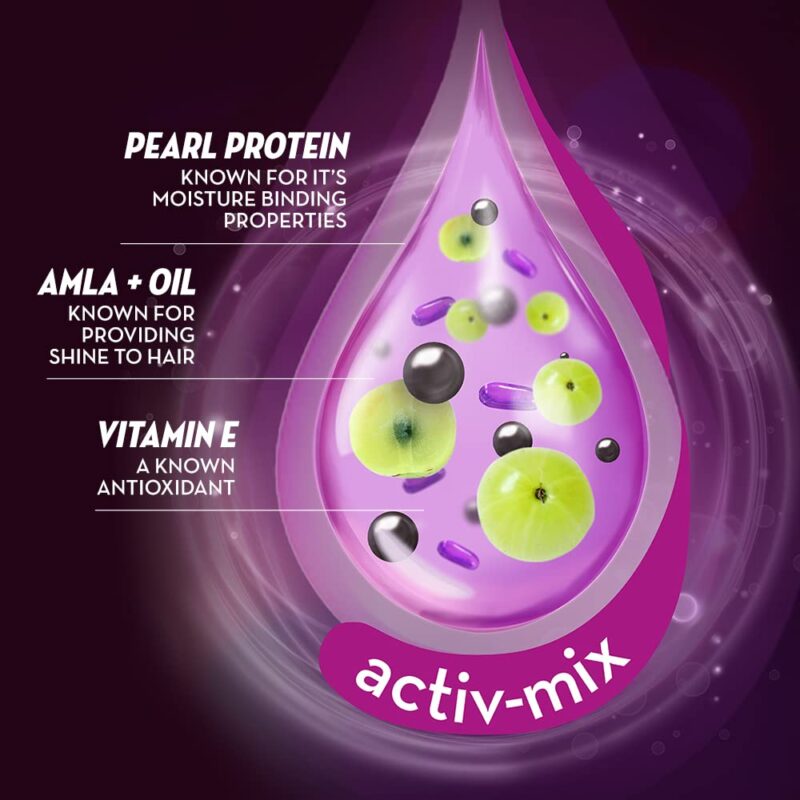 Sunsilk Stunning Black Shine Shampoo 360 ml, With Amla + Oil & Pearl Protein, Gives Shiny, Moisturised, Fuller Hair - Image 3