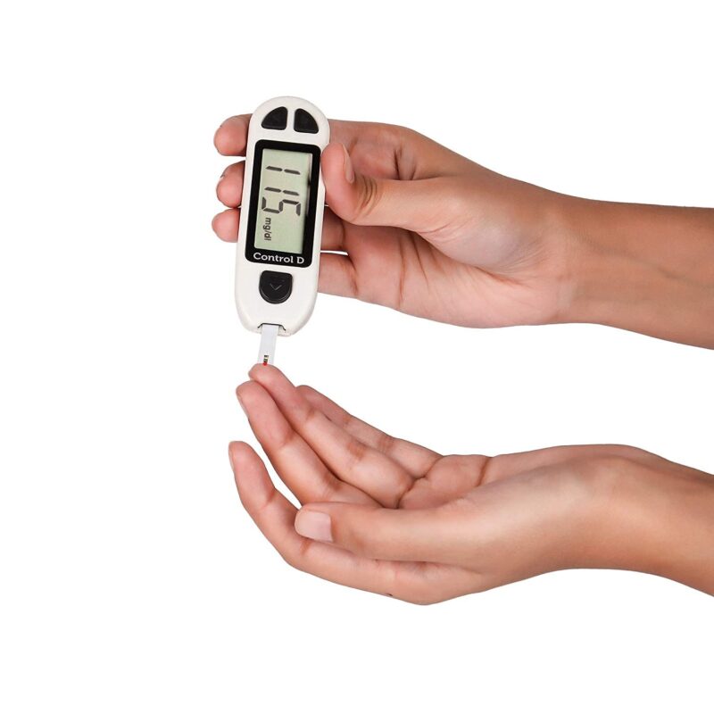 Control D Blood Glucose Sugar Testing Monitor with 10 Strips Glucometer (White) - Image 2